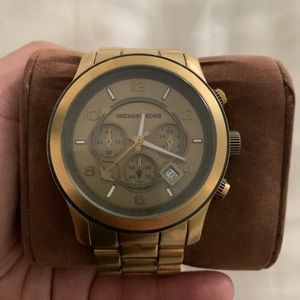 MK oversized gold watch